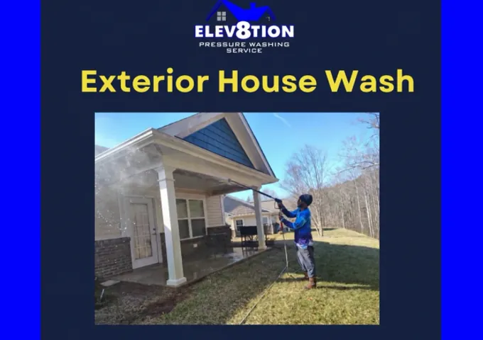 Elev8tion technician washing a residential home exterior